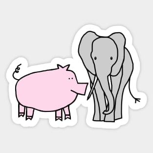 Pig and Elephant Sticker